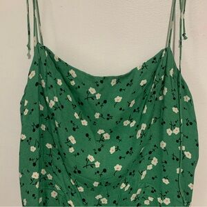 Reformation Green Floral Dress